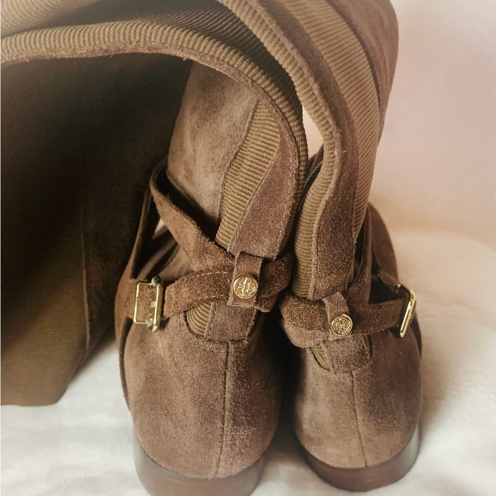 Antonio Melani Women Brown Suede Tall Over the Knee Boots Buckle - Picture 6 of 13